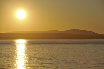 Sunset, evening atmosphere off the Olympic Peninsula, Washington, Strait of Juan de Fuca, United States of America, USA, North America