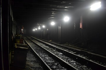 Bright tunnel accentuates dark tracks
