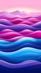 Obraz premium Layered Bands of Indigo and Purple in Dynamic Abstract Movement, Soft Gradient, Vivid Color Palette