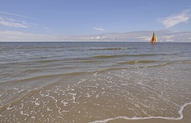Windsurfer, beach, North Sea, St. Peter-Ording, Schleswig-Holstein, Germany, Europe