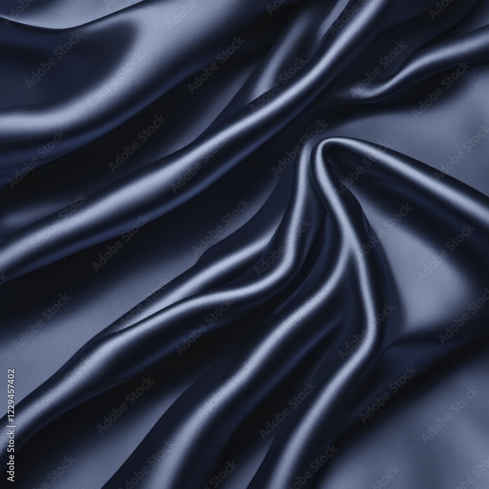 Poster blue silk fabric with smooth and flowing texture creating a luxurious and soft appearance, ai genera