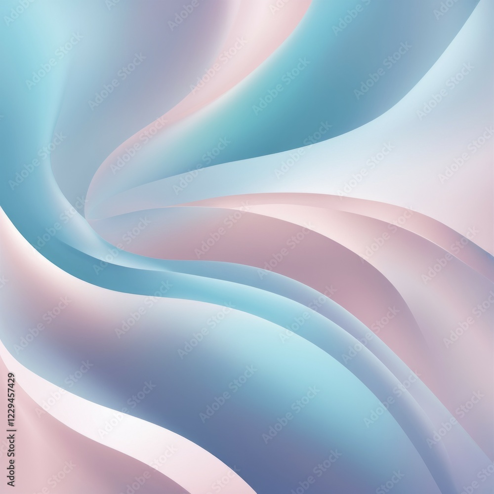 Aufkleber soft flowing lines in pastel gradient colors creating a calm and soothing abstract atmosphere, ai ge
