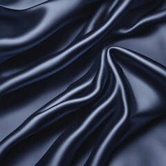Obraz premium Blue silk fabric with smooth and flowing texture creating a luxurious and soft appearance, AI generated