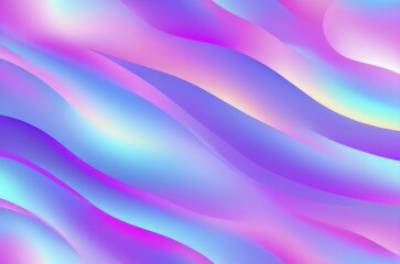 Obraz premium Abstract image with wavy shapes and pastel colors of pink, blue, and purple in a gradient, AI generated