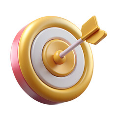 3D Target with Arrow for Goal Achievement and Business Strategy