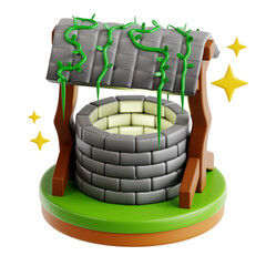 Ancient Wishing Well with Vines