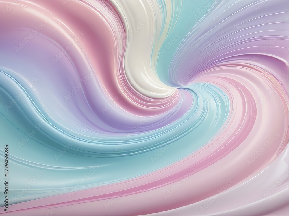 Poster swirling pastel patterns with smooth lines forming an abstract design, ai generated