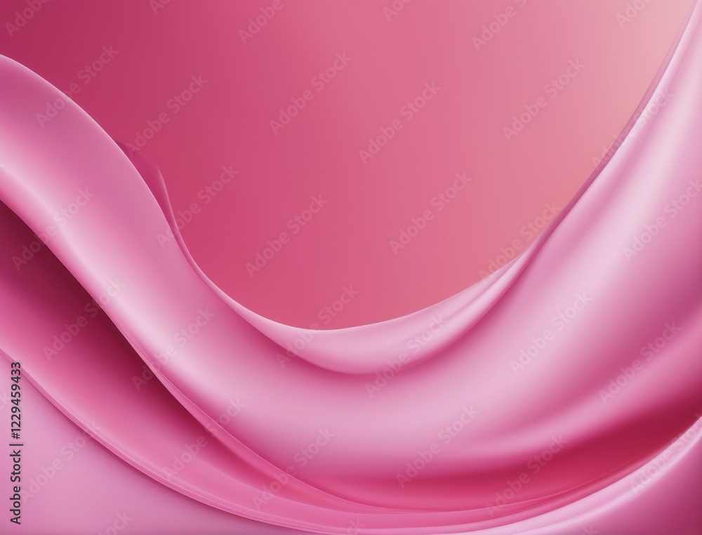 Poster flowing pink curves with a smooth gradient effect and abstract design, ai generated