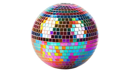 Obraz premium Shiny disco mirror ball isolated on transparent background