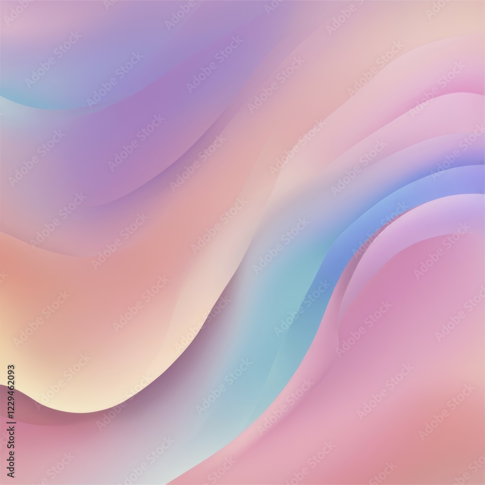 Poster smooth abstract gradients in pastel tones of pink and blue create a soft and tranquil visual experie