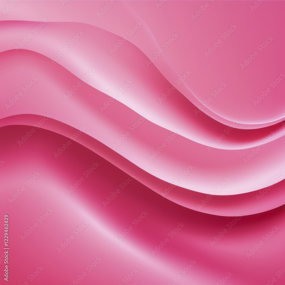 Poster abstract design with gradient pink layers and smooth curves, ai generated