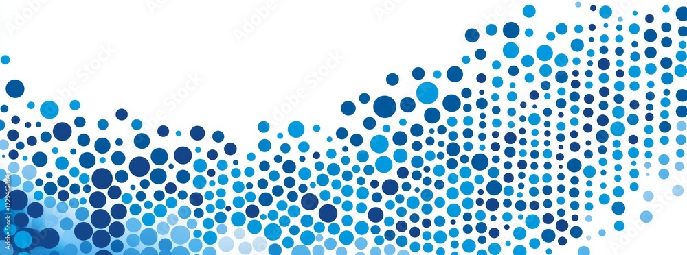 Poster modern design and technology are depicted through a 3d abstract dark blue background with a dot patt
