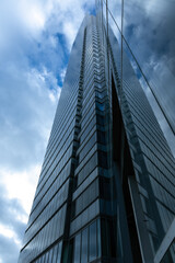 Skyscrapers architectural glass from a low angle view 