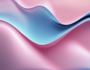 Abstract digital art with pink and blue gradients forming smooth, wavy shapes, AI generated