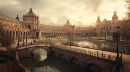 Fototapeta premium Plaza de Espana in Seville, Andalusia, Spain