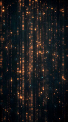 Obraz premium Abstract Background with Golden Light Trails and Sparkling Particles Flowing Downward