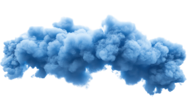 Blue smoke cloud on transparent background. Transparent background