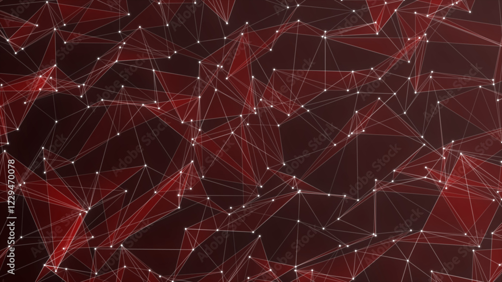 Poster red plexus dot abstract technology futuristic network with loop white background. technology abstrac