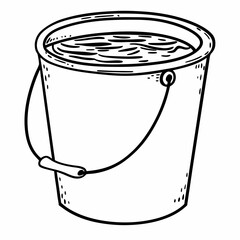 hand drawn vector illustration of a bucket