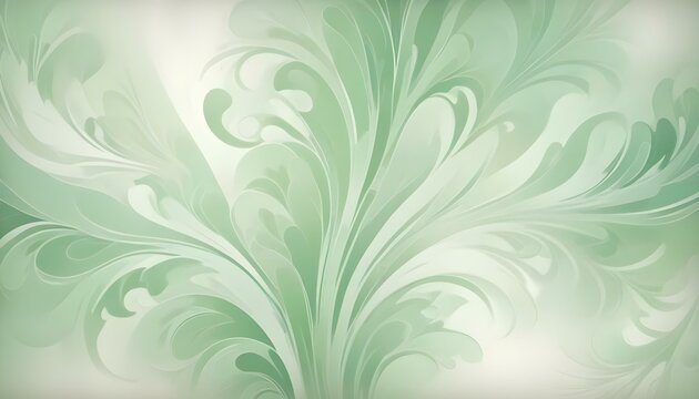 Un fondo abstracto y borroso con tonos verdes y blancos suaves y brumosos