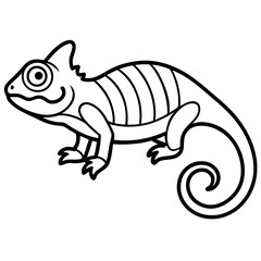 chameleon cartoon isolated on white