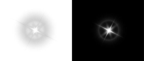 PNG yellow, white light effect, neon illumination, bright lens glow, spotlight spark, stadium lighting, sunlight, shiny stars, glowing sparks. Vector transparent light.