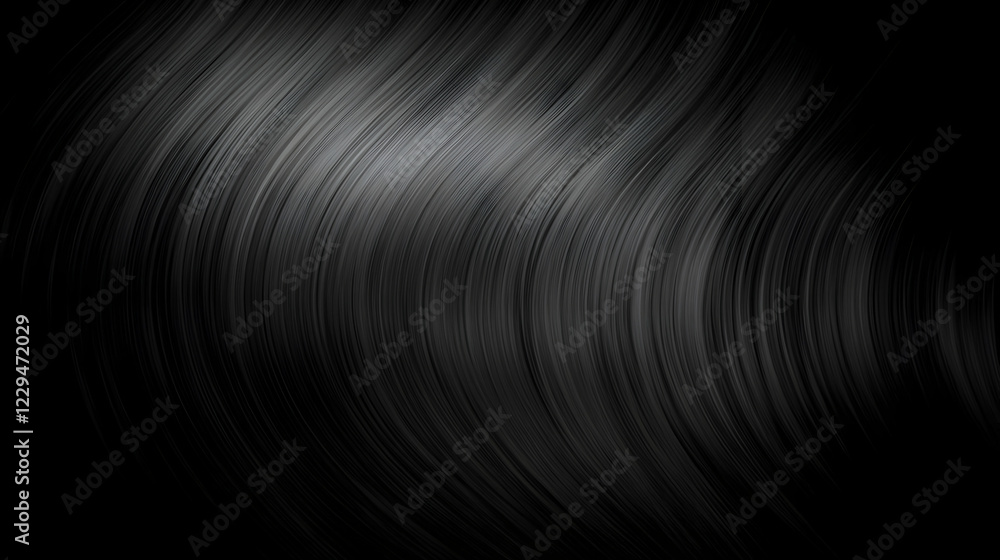 Aufkleber dark wavy lines abstract background creates a smooth and elegant texture