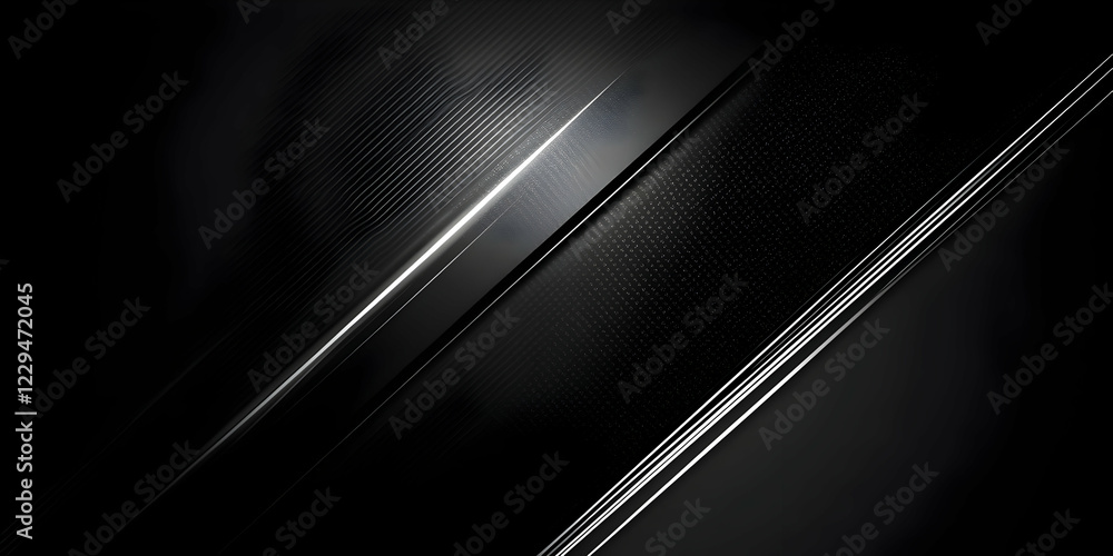 Poster abstract black and silver metallic background with diagonal lines and subtle texture