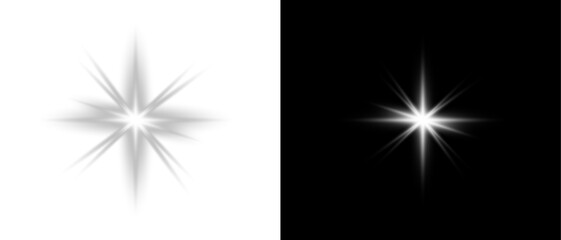 PNG yellow, white light effect, neon illumination, bright lens glow, spotlight spark, stadium lighting, sunlight, shiny stars, glowing sparks. Vector transparent light. © David