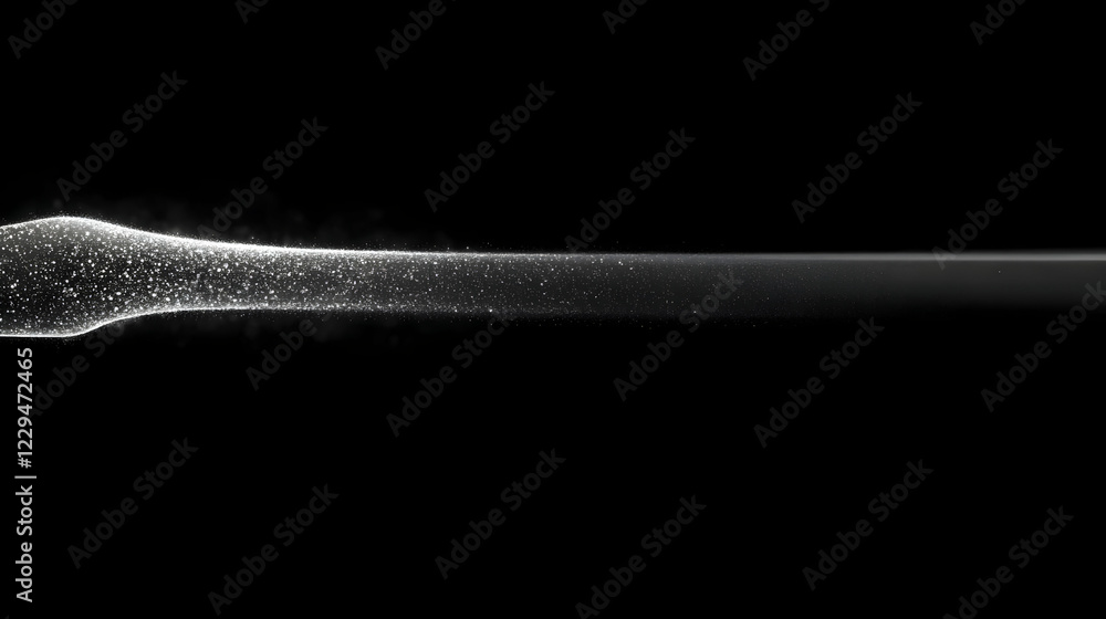 Aufkleber abstract white particles flowing smoothly across a black background abstract background