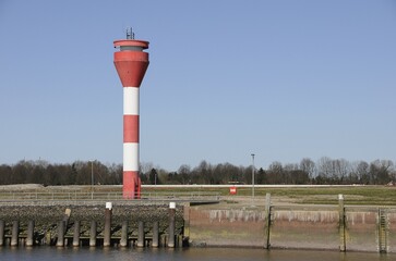 Naklejka premium Lighthouse in Brunsbüttel, Schleswig-Holstein, Germany, Europe