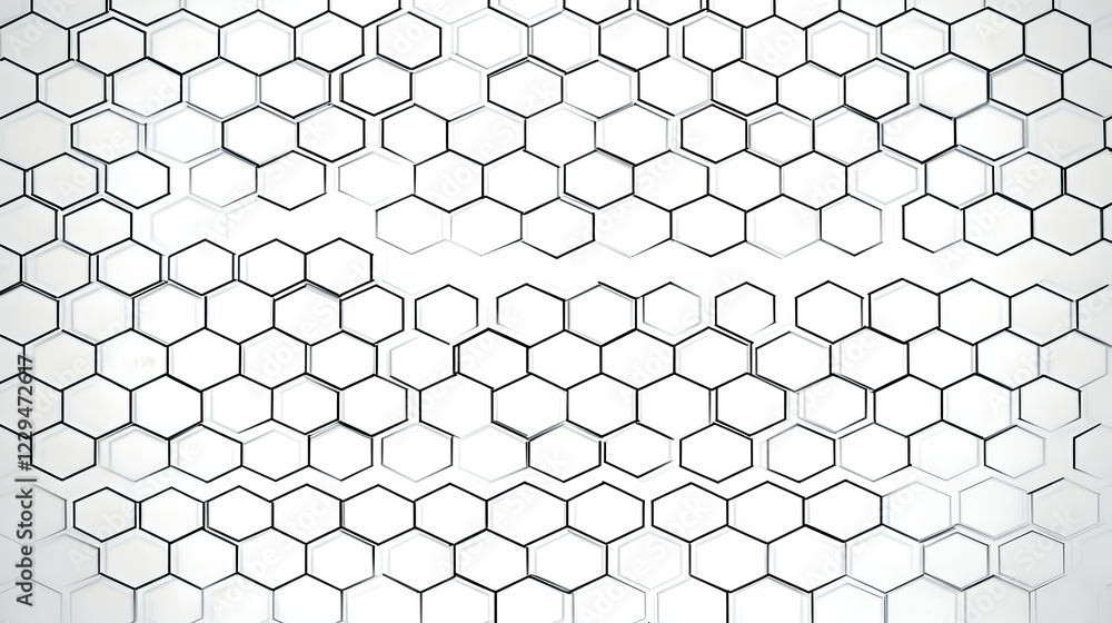 Poster white hexagonal grid pattern creates a modern and geometric design background.