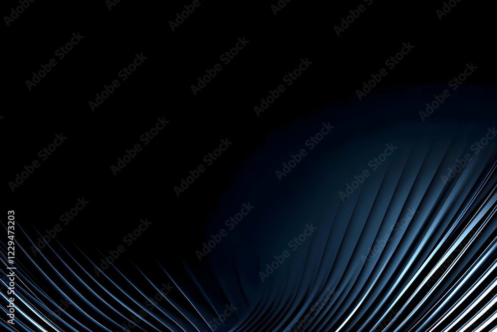 Poster abstract blue lines flowing smoothly on a dark background with a gradient effect.
