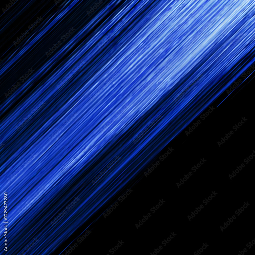 Poster abstract blue diagonal lines streak across a black background, creating a dynamic and vibrant visual