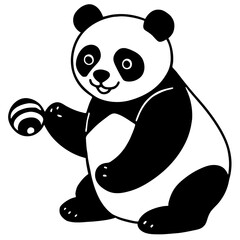 panda bear with a bamboo