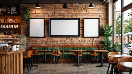 Blank billboard mockup for coffee shop advertisements