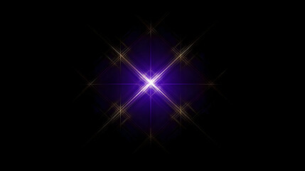 Obraz premium Abstract Purple and Gold Light Beams Intersect on a Dark Background
