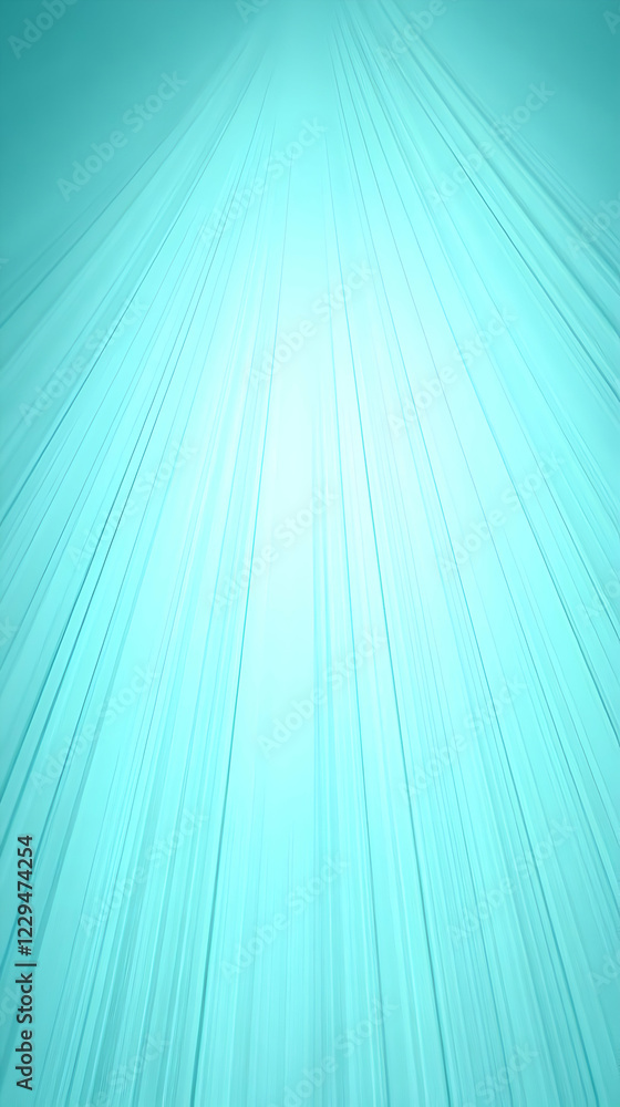Poster abstract turquoise background with converging lines creates a sense of depth and movement.