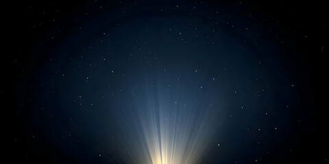 Fototapeta premium Abstract Light Rays Background Shining through the Dark Night Sky with Stars