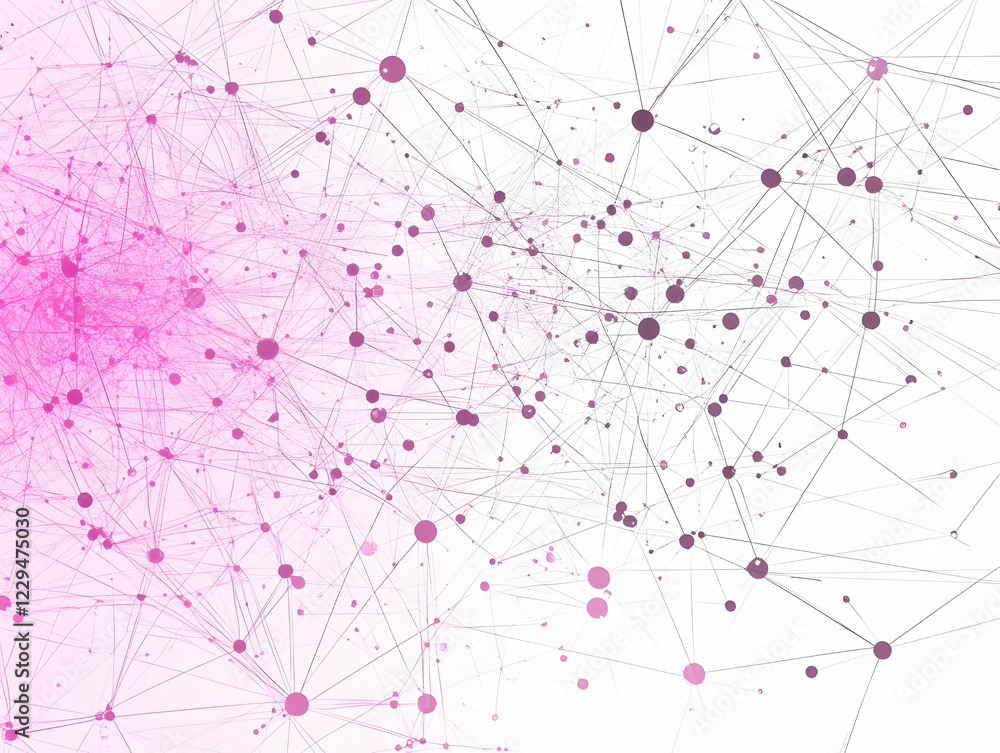 Poster abstract pink network connections background spreads across white backdrop with subtle gradient