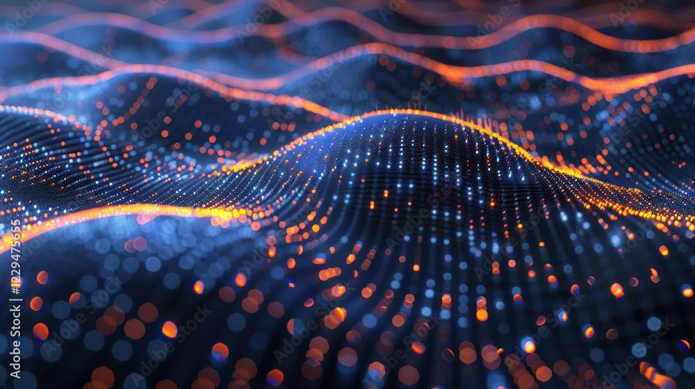 Aufkleber abstract visualization of flowing waves of light and color representing data and technology