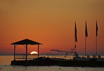 Sunrise, Cretan Sea, Stalida, Stalis, Crete, Greece, Europe