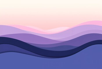 Fototapeta premium Soft, pastel sunset over rolling hills.
