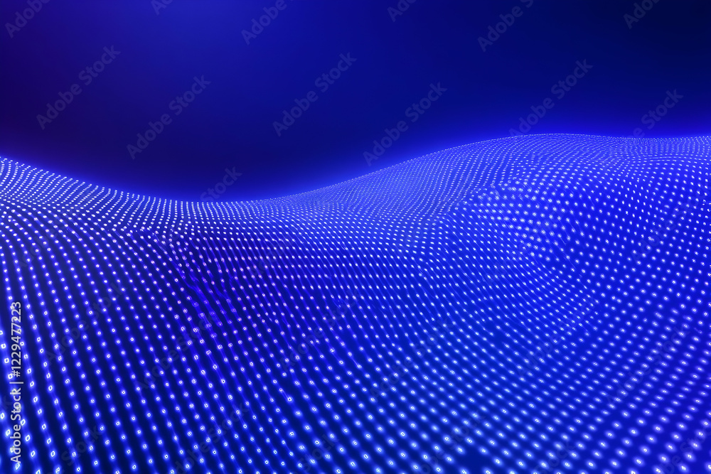 Poster abstract blue wavy dotted background creates a stunning visual with depth and texture