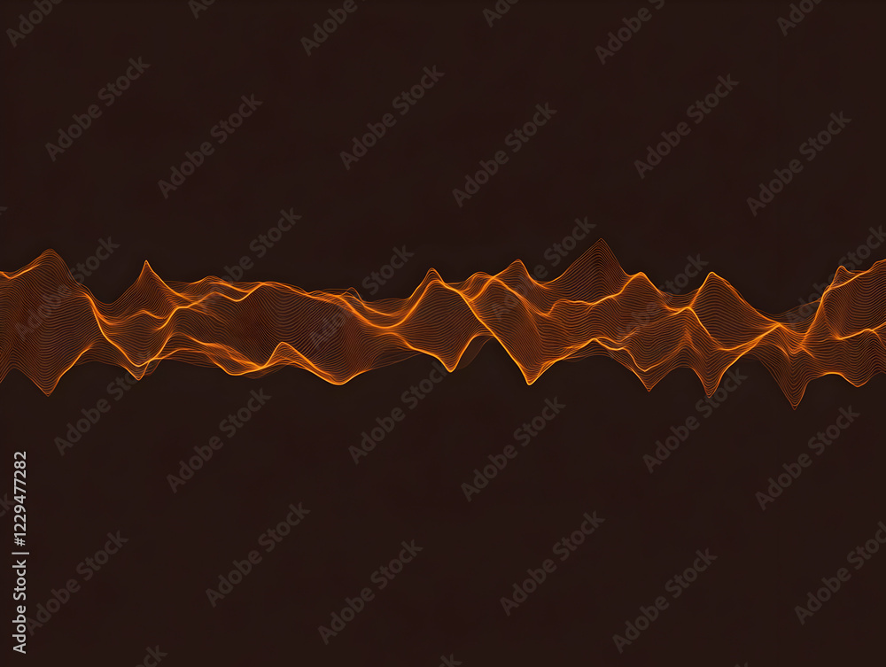 Poster abstract orange wavy lines flowing smoothly on dark background creates a dynamic visual