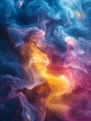 Fototapeta premium Cosmic Nebula Swirling colors in space, background stars. Use Abstract background