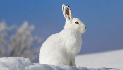 AI generated, A snow hare in winter, (lepus timidus)