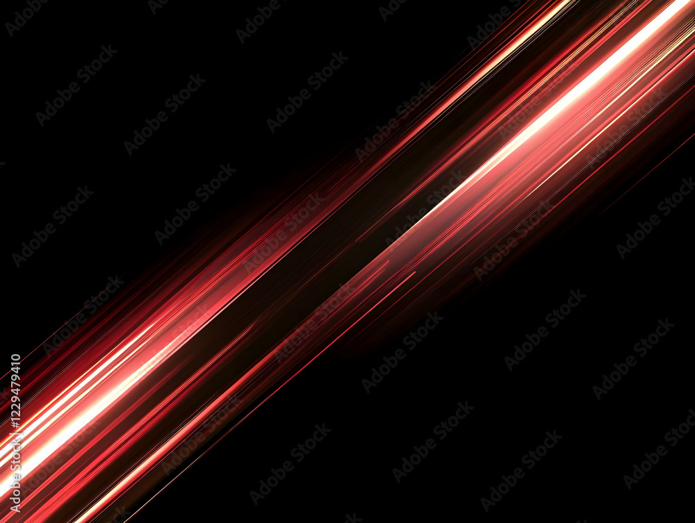 Poster abstract red light trails streak diagonally across a dark background with dynamic energy
