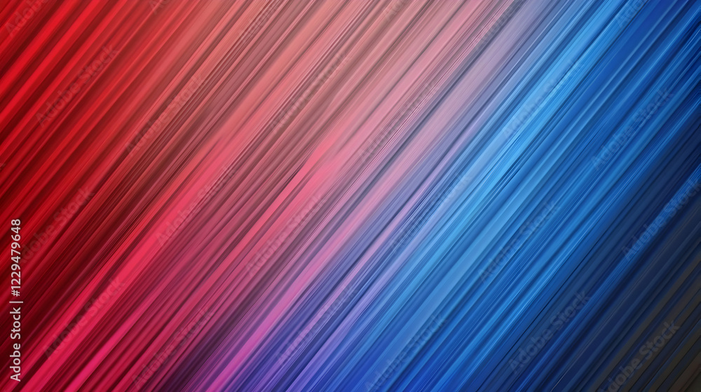 Poster abstract background with diagonal red and blue stripes blending smoothly
