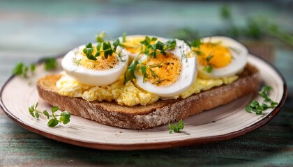 canape with salmon and cheese and eggs